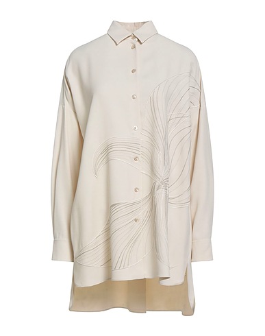 AGNONA Shirts Ivory 83% Viscose, 17% Wool, Metal