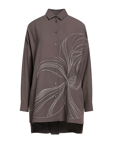AGNONA Shirts Light brown 83% Viscose, 17% Wool, Metal