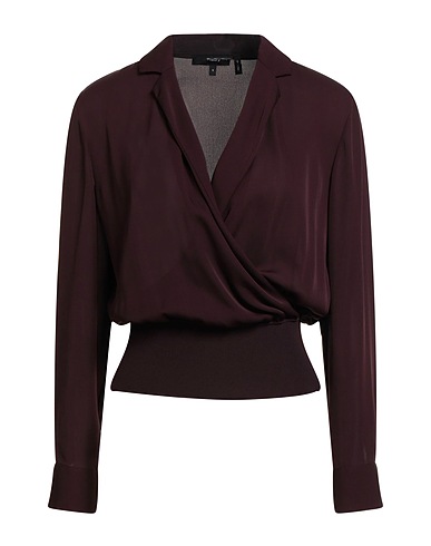 THEORY Silk top Burgundy 100% Silk, Rayon, Nylon, Elastane