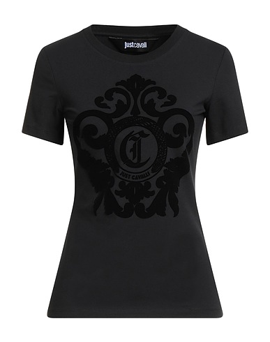 JUST CAVALLI T-shirt Black 95% Cotton, 5% Elastane