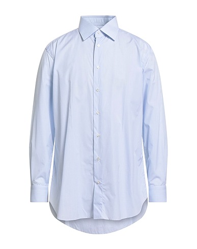 BRIONI Checked shirt Sky blue 100% Cotton