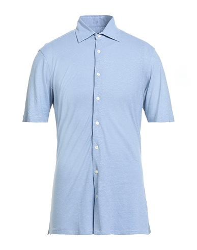 HACKETT Linen shirt Light blue 50% Linen, 50% Cotton