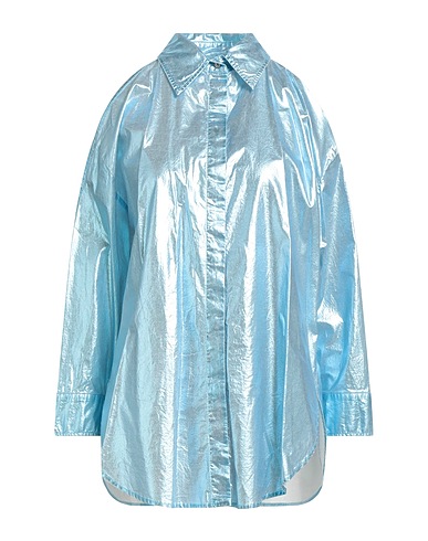 PINKO Solid colour shirts & blouses DENIM Azure 100% Cotton