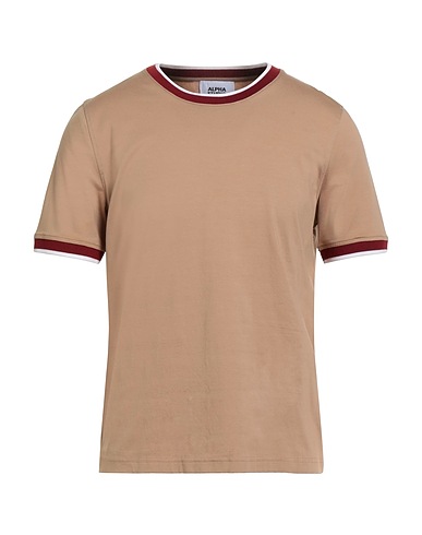 ALPHA STUDIO Basic T-shirt Taupe 95% Cotton, 5% Elastane
