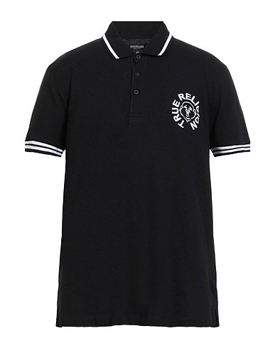 TRUE RELIGION Polo shirt Black 100% Cotton