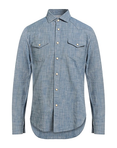 ELEVENTY Denim shirt PLATINUM 100% Cotton