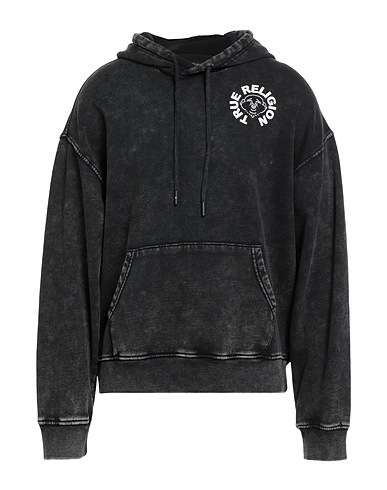 TRUE RELIGION Hooded track jacket  Black 80% Cotton, 20% Polyester