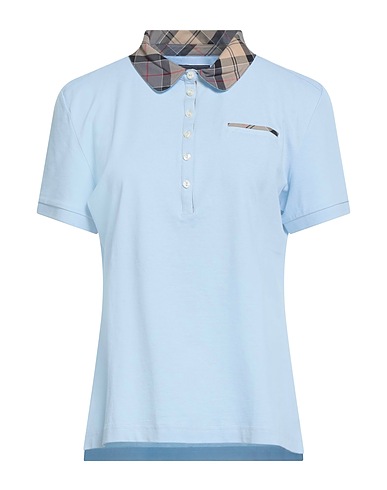 BARBOUR Polo shirt Sky blue 94% Paper, 6% Elastane