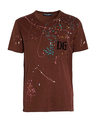 DOLCE&GABBANA T-shirt Σοκολατί 100% Βαμβάκι