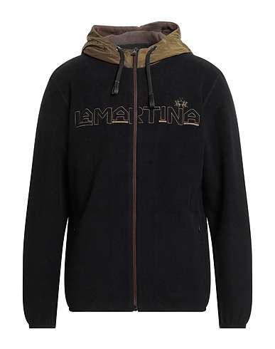 LA MARTINA Hooded sweatshirt Black 100% Cotton, Polyester