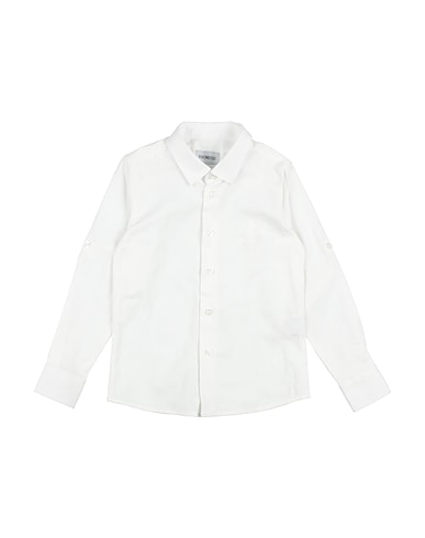 BIKKEMBERGS Solid color shirt JUNIOR White 97% Cotton, 3% Elastane