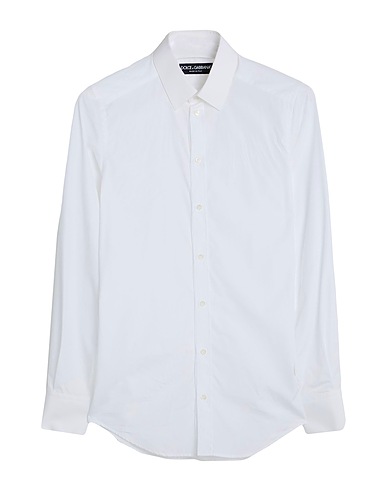 DOLCE&GABBANA Einfarbiges Hemd Weiß 100% Baumwolle