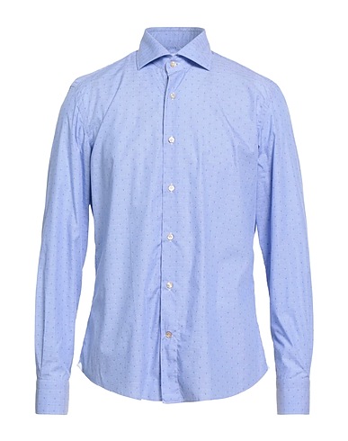 GIANNETTO PORTOFINO Camicia fantasia Azzurro 100% Cotone