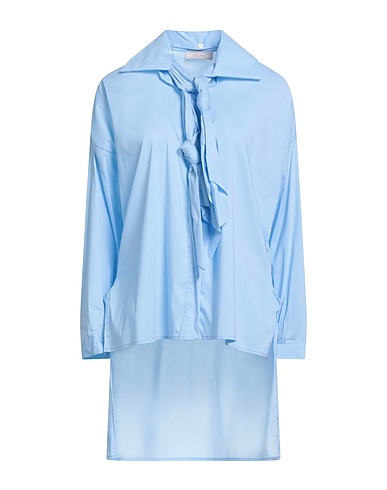 MOTEL Solid colour shirts & blouses Sky blue 68% Cotton, 30% Polyamide, 2% Elastane