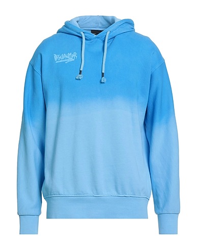 DISCLAIMER Hooded track jacket  Azure 100% Cotton