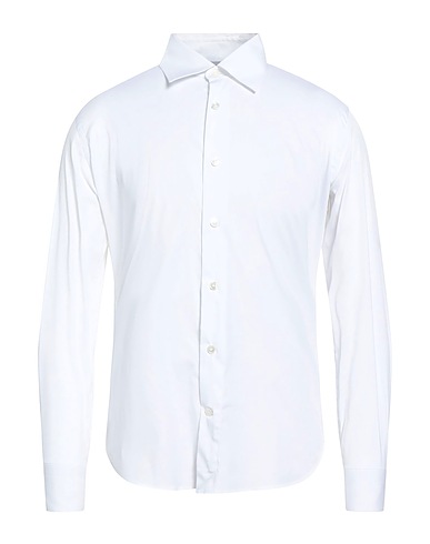 ELEVENTY Solid colour shirt PLATINUM 78% Cotton, 18% Polyamide, 4% Elastane
