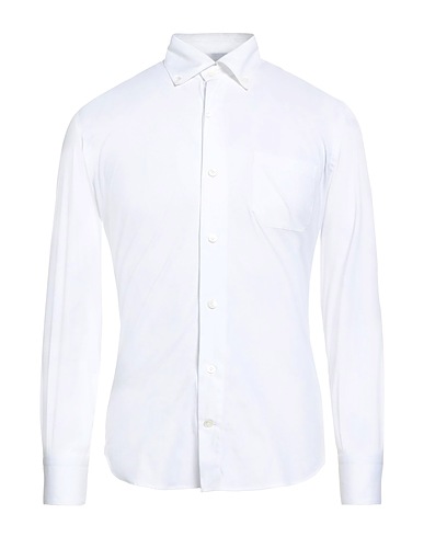 ELEVENTY Solid color shirt White 78% Cotton, 18% Polyamide, 4% Elastane