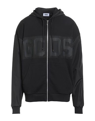 GCDS Hooded track jacket  Black 100% Cotton, Polyester
