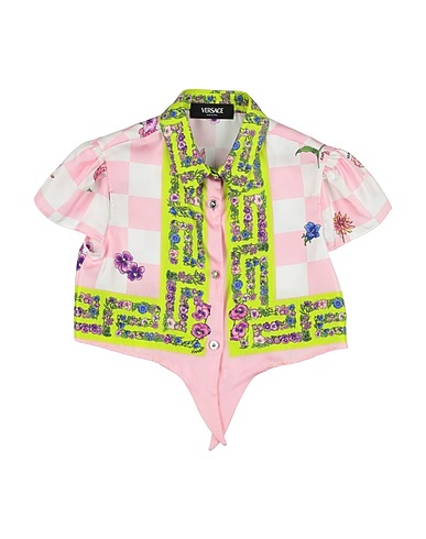 VERSACE YOUNG Patterned shirts & blouses Pink 100% Silk