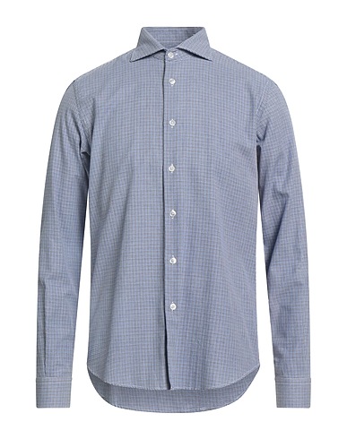 ALESSANDRO LAMURA Patterned shirt Blue 100% Cotton