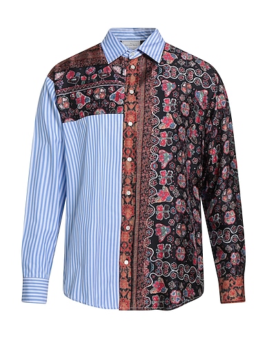 PIERRE-LOUIS MASCIA Hemd mit Muster Himmelblau 83% Baumwolle, 17% Seide