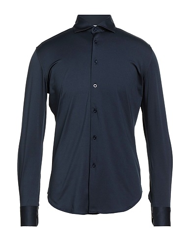 PEOPLE OF SHIBUYA Solid color shirt Navy 85% Polyester, 15% Elastane