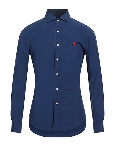 POLO RALPH LAUREN Solid color shirt Navy 100% Cotton