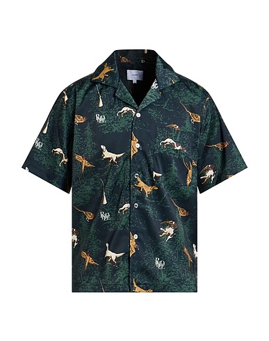 RHUDE Εμπριμέ πουκάμισο Σκούρο πράσινο 100% Πολυεστέρας