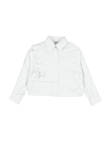 MSGM Solid color shirts & blouses KIDS White 98% Cotton, 2% Elastane