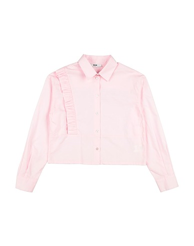 MSGM Solid color shirts & blouses KIDS Pink 98% Cotton, 2% Elastane
