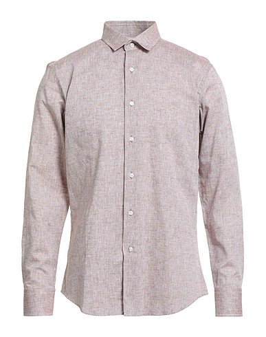 BAGUTTA Linen shirt Taupe 55% Linen, 45% Cotton