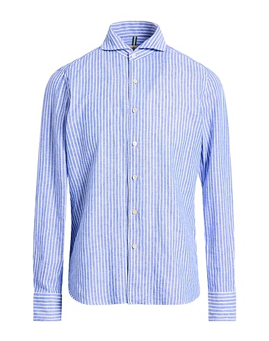LUIGI BORRELLI NAPOLI Striped shirt 55% Linen, 45% Cotton