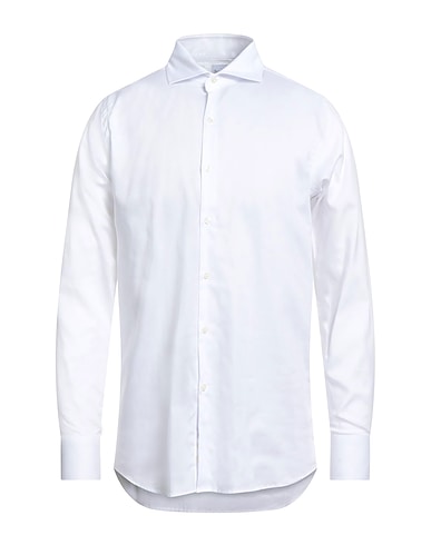 BAGUTTA Solid color shirt White 100% Cotton