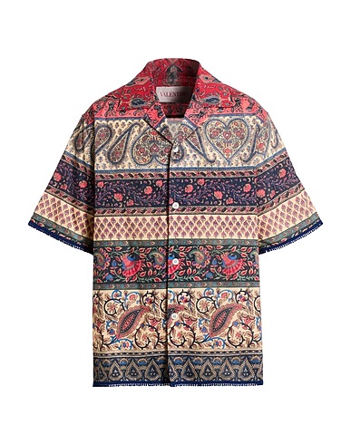 VALENTINO GARAVANI Patterned shirt Beige 100% Cotton, Acetate, Polyester