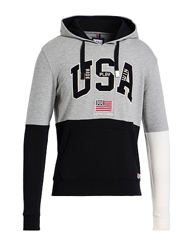 U.S.POLO ASSN. Hooded track jacket  Light grey 100% Cotton