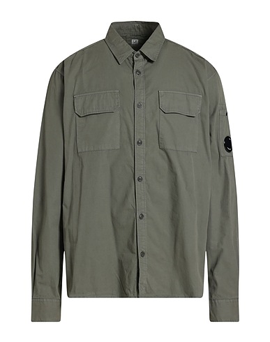 C.P. COMPANY Camisa lisa VERDE MILITARE 100% Algodón
