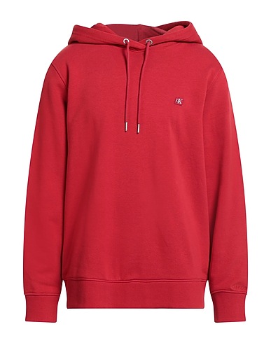 CALVIN KLEIN JEANS Hooded track jacket  Brick red 88% Cotton, 12% Recycled polyester