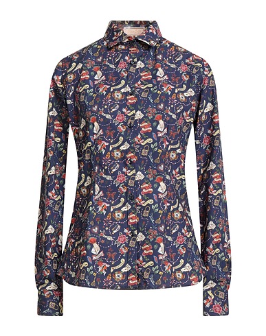 ALEXINGH Patterned shirts & blouses Blue 100% Cotton