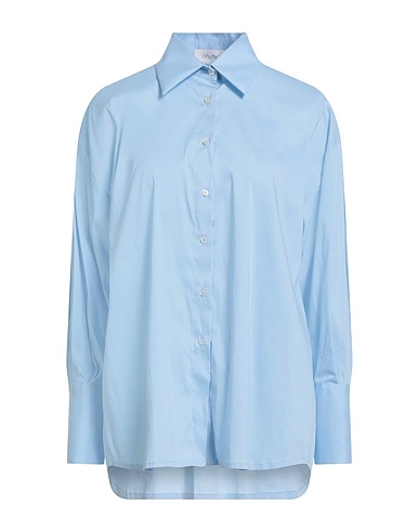 MOTEL Solid colour shirts & blouses Sky blue 79% Cotton, 18% Polyamide, 3% Elastane