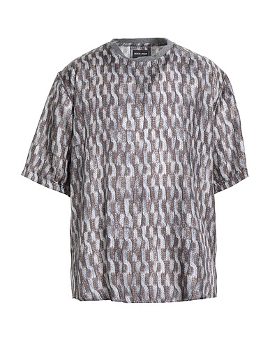 GIORGIO ARMANI T-shirt Brown 100% Silk, Lyocell, Polyamide, Cashmere