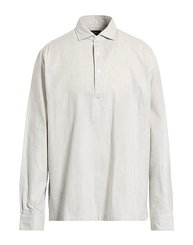 HACKETT Patterned shirt Light grey 100% Cotton