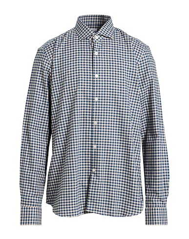 GHIRARDELLI Checked shirt URBAN Slate blue 100% Cotton