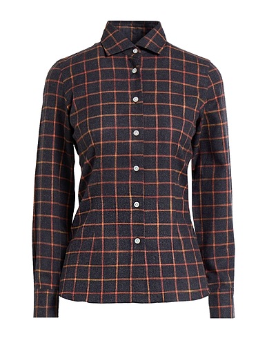 BARBA Napoli Camisa de cuadros Café 100% Algodón