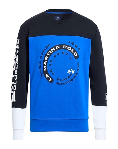 LA MARTINA Sweatshirt Bright blue 100% Cotton