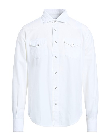 ELEVENTY Solid color shirt White 75% Cotton, 25% Polyester