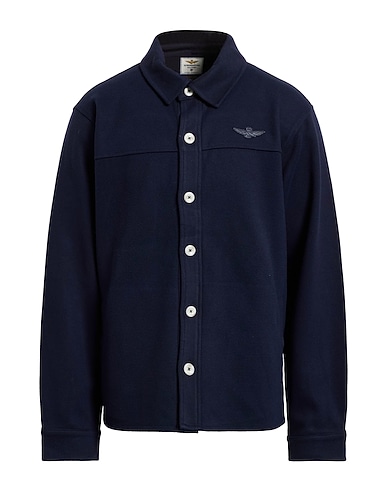 AERONAUTICA MILITARE Solid colour shirt 52% Polyester, 47% Cotton, 1% Elastane