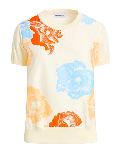 FERRAGAMO Jumper Ivory 70% Cotton, 30% Silk