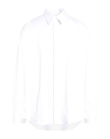 FERRAGAMO Solid color shirt Off white 97% Cotton, 3% Elastane