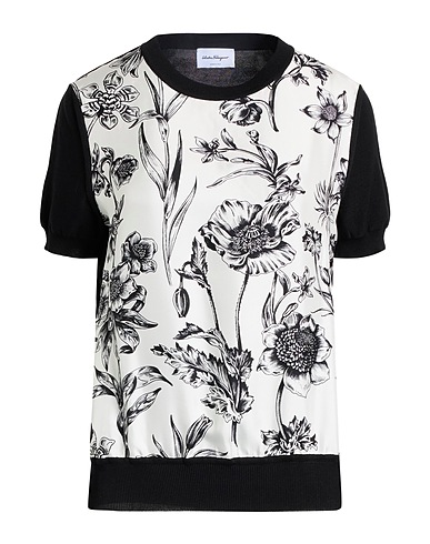 FERRAGAMO Pullover Weiß 59% Seide, 41% Baumwolle