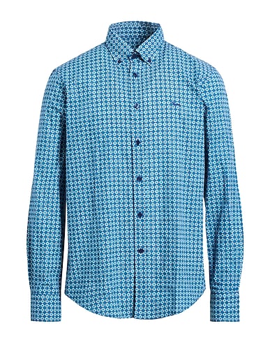 HARMONT & BLAINE Patterned shirt Slate blue 100% Cotton